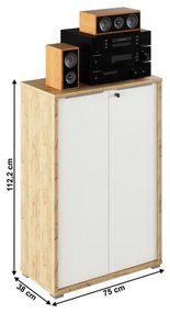 Dulap Birou RIOMA TYP 09 Stejar Artisan/Alb