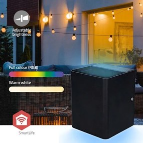 Nedis ZBLOW10RGBW - Lampă LED RGBW pentru exterior, reglabilă, LED/12W/230V, IP65, Wi-Fi Tuya, negru