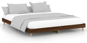 832012 vidaXL Cadru de pat, stejar maro, 200x200 cm, lemn prelucrat