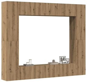 vidaXL Set dulap TV 8 piese montat pe perete Stejar artizanal