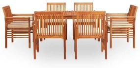 278898 vidaXL Set mobilier de exterior cu perne 7 piese lemn masiv de acacia