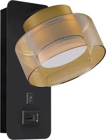 Brilagi-LED RGB lampă cu dimmer și USB AURA LUX 1xGX53/14W/230V Wi-Fi Tuya negru/auriu