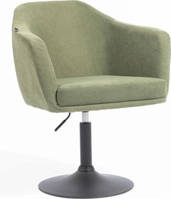 HR832N Scaun Catifea Reiată Premium culoare verde salvie cu Bază Neagră