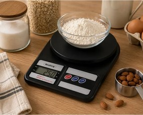 Cântar electronic de bucătărie Rosberg R51651A, 7 kg, afișaj LCD, oprire automată, negru
