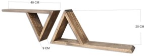 SET 2x raft de perete din molid