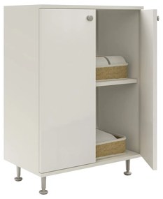 Corp Baie Zaria, 2 Usi, Alb lucios/Alb, MDF, L 60 x l 35 x H 85 cm