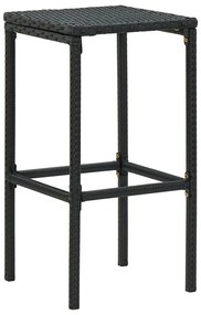 Set mobilier bar de gradina cu perne, 3 piese, negru Negru, 3