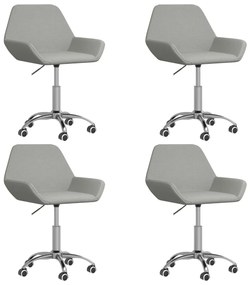 3084927 vidaXL Scaune de bucătărie pivotante, 4 buc., gri deschis, textil