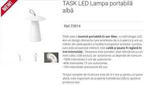 Lampa LED portabila iluminat exterior decorativ IP54 TASK