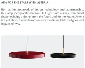 Lustra LED design scandinav Asteria medium - black/ auriu