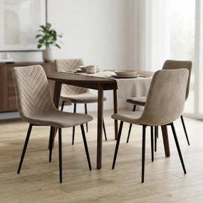 SCAUN LIVING DIN CATIFEA CU PICIOARE NEGRE BUC 208 BEJ