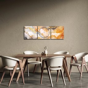 Tablou - Fond marmorat (cu ceas) (90x30 cm)