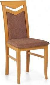 Scaun tapitat Citrone, maro/arin, stofa clasica/lemn de fag, 44X43X96