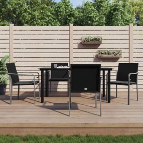 vidaXL Set mobilier de grădină cu perne, 5 piese, poliratan și oțel
