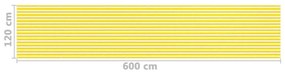 Paravan de balcon, galben si alb, 120x600 cm, HDPE Galben si alb, 120 x 600 cm