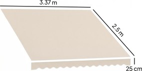 Outsunny Material de Înlocuire pentru Cort Retractabil, Poliester UV 50+, 3.5x2.5 m, Crem, pentru Balcon, Terasă, Grădină, 337x250 cm | Aosom Romania