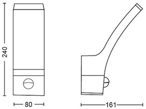 Aplică LED de exterior cu senzor Philips SPLAY LED/3,8W/230V IP44