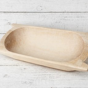 Covata din lemn pentru aluat, cioplita manual , model traditional