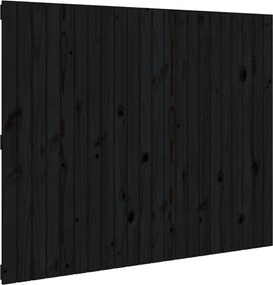 vidaXL Tăblie de pat pentru perete, negru, 140x3x110 cm lemn masiv pin
