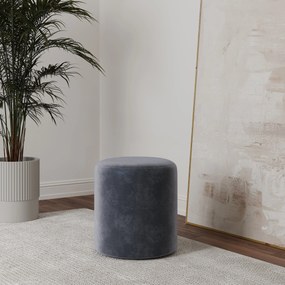 Taburet Tapitat Mali, Cenusiu, Stofa, L 41 x l 41 x H 45 cm