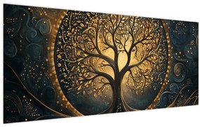 Tablou – Arbore cu aură aurie (120x50 cm)