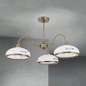 Candelabru stil clasic GABI D-60cm alama antique/opal-albastru