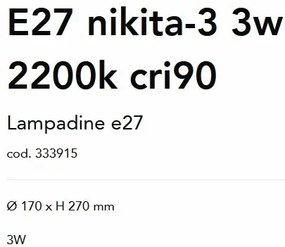 Bec LED Decorativ, E27 Nikita-3 3w 2200K cri90, Fumuriu