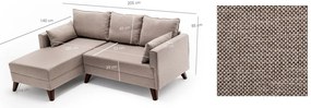 Canapea extensibilă de colț Bella Corner Left 2Cream