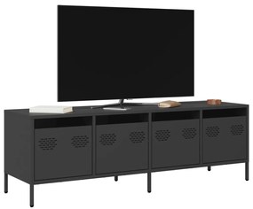 851304 vidaXL Dulap TV, negru, 135x39x43,5 cm, oțel laminat la rece