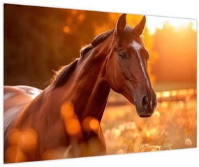 Tablou - Cal în apus de soare (90x60 cm)