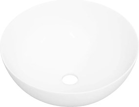 vidaXL Chiuvetă de baie, alb, 36x15 cm, ceramică, rotundă