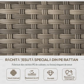 Outsunny Set Complet Mobila de Gradina, 6 Piese din Ratan PE, Include Perne Moi, Gri, Design Elegant pentru Exterior | Aosom Romania