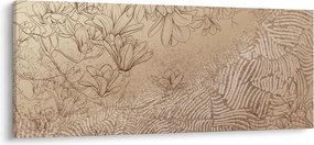 Tablou - Flori desenate (120x50 cm)