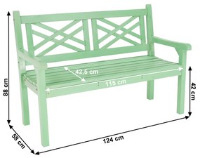 Banca de gradina din lemn, neo menta, 124 cm, FABLA