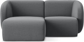 Colțar gri cu tapițerie din catifea (cu colț pe partea stângă/cu șezlong) Lani – Makamii