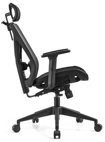 Scaun de birou ergonomic Mike-H, Full Mesh, Negru,
