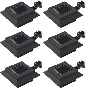 vidaXL Lămpi solare de exterior cu LED, 6 buc, negru, 12 cm, pătrat