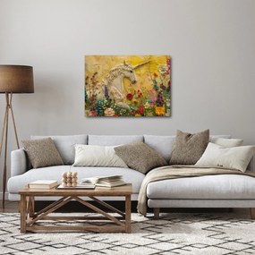 Tablou - Unicorn cu flori (70x50 cm)