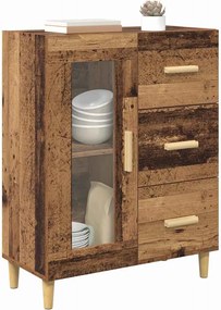 vidaXL Bufet cu sertar Lemn Vechi 69,5 x 34 x 90 cm Lemn compozit