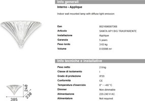 Aplica de perete Santa AP1 Big Transparente 087368