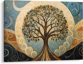 Tablou – Arborele vieții și spirale (70x50 cm)