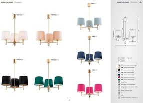 Lustra cu 3 brate design modern Ponte verde, alama