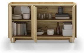 Comodă în culoare naturală cu aspect de lemn de stejar 140x80x40 cm Daira – Marckeric