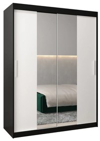 Dulap de haine 150 cm Toki 1 (negru mat + alb mat). 1064905