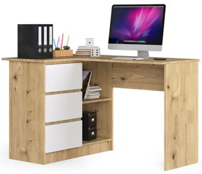 Masă PC de colț Bodhi (Stejar artisan + Alb) (S). 1070964