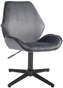HR350CROSS Scaun Grafit din Catifea Bază Neagră
