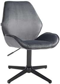 HR350CROSS Scaun Grafit din Catifea Bază Neagră