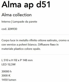 Aplica perete LED pentru oglinda, tablou ALMA AP D51 CROMO