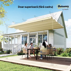 Outsunny Copertină de Schimb pentru Pergolă de Grădină cu 10 Orificii de Drenaj, Acoperire din Poliester, 250x255 cm, Gri | Aosom Romania