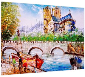 Tablou - Pictură în ulei a orașului (70x50 cm)